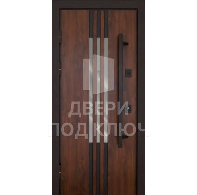 Однопольная премиум входная дверь со стеклянной вставкой в квартиру ДПК-11320